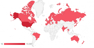 Our live streaming audience includes most English-speaking countries (and a few surprises!)